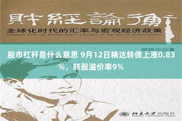 股市杠杆是什么意思 9月12日精达转债上涨0.83%，转股溢价率9%