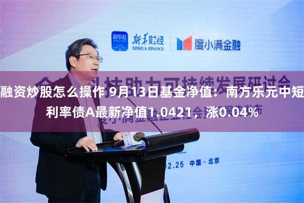 融资炒股怎么操作 9月13日基金净值：南方乐元中短利率债A最新净值1.0421，涨0.04%