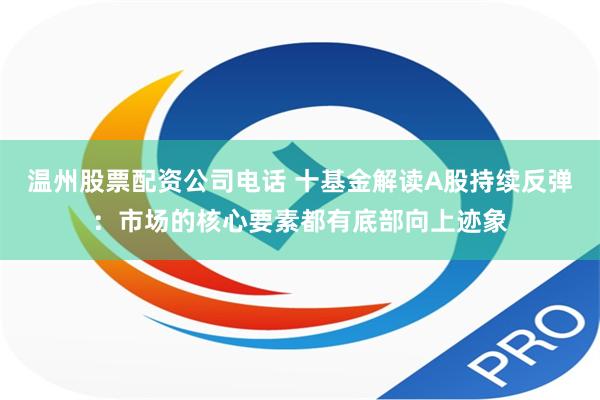 温州股票配资公司电话 十基金解读A股持续反弹：市场的核心要素都有底部向上迹象