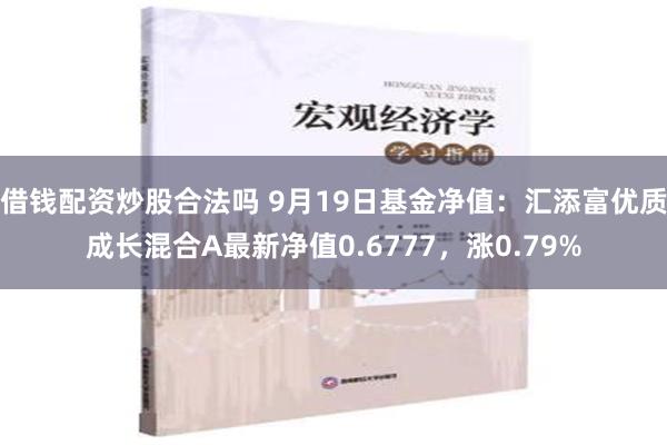 借钱配资炒股合法吗 9月19日基金净值：汇添富优质成长混合A最新净值0.6777，涨0.79%