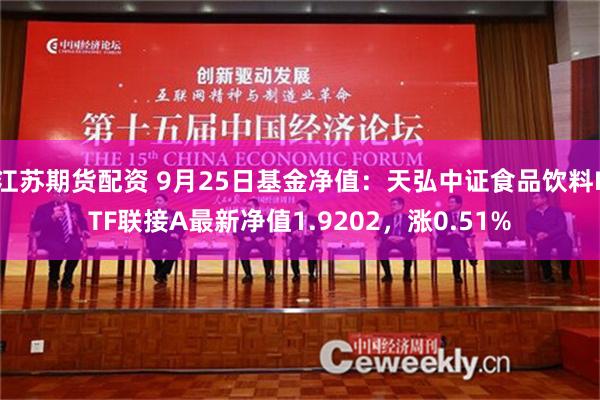 江苏期货配资 9月25日基金净值：天弘中证食品饮料ETF联接A最新净值1.9202，涨0.51%