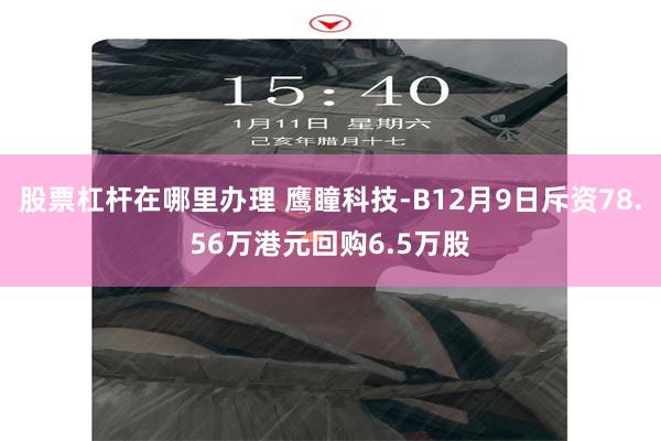 股票杠杆在哪里办理 鹰瞳科技-B12月9日斥资78.56万港元回购6.5万股