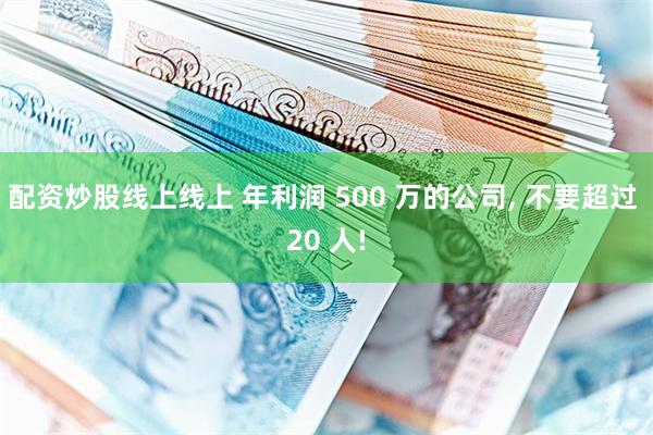 配资炒股线上线上 年利润 500 万的公司, 不要超过 20 人!