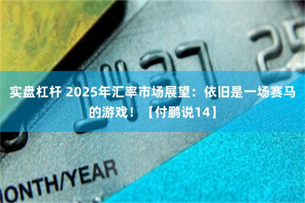 实盘杠杆 2025年汇率市场展望：依旧是一场赛马的游戏！【付鹏说14】