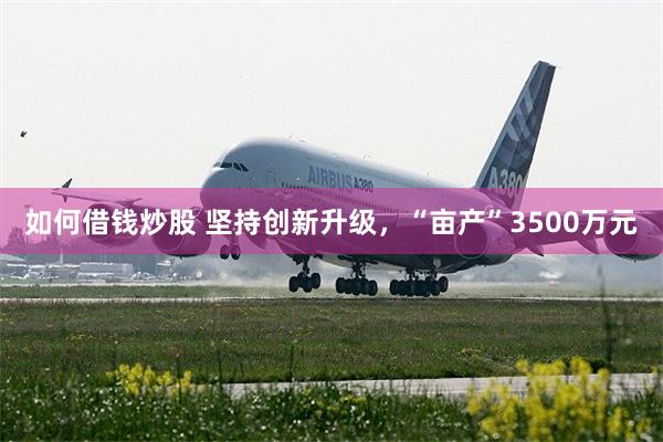 如何借钱炒股 坚持创新升级，“亩产”3500万元