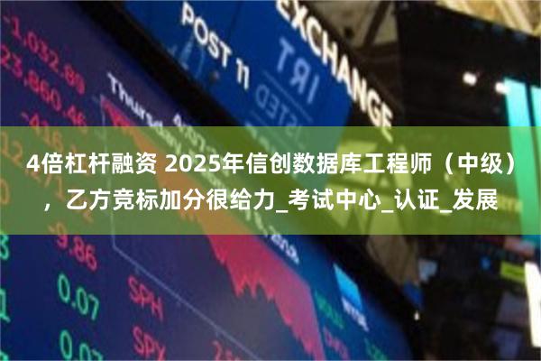 4倍杠杆融资 2025年信创数据库工程师（中级），乙方竞标加分很给力_考试中心_认证_发展