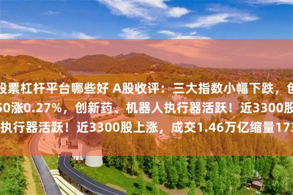股票杠杆平台哪些好 A股收评：三大指数小幅下跌，创业板指跌0.22%北证50涨0.27%，创新药、机器人执行器活跃！近3300股上涨，成交1.46万亿缩量1733亿