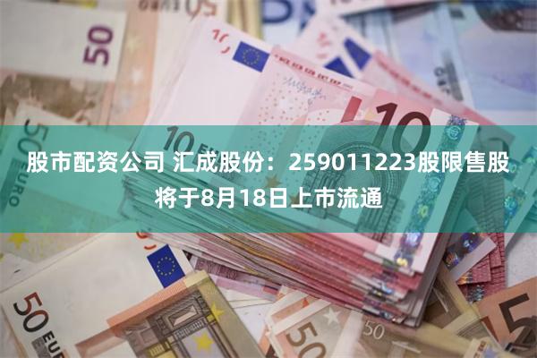 股市配资公司 汇成股份：259011223股限售股将于8月18日上市流通
